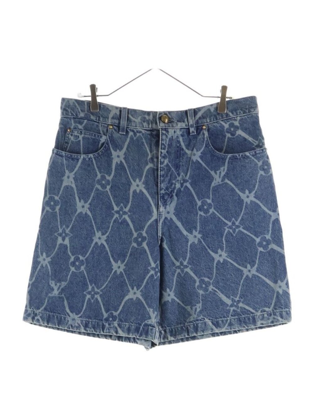 Louis Vuitton LV Monogram Denim Shorts Koe Blue
